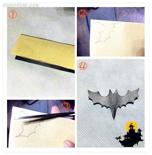万圣节蝙蝠风铃玩具DIY手工制作图解教程