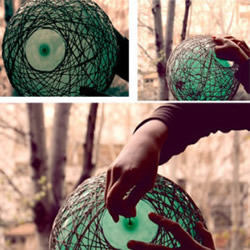 气球来帮忙，用麻绳DIY制作文艺范儿鸟巢灯罩