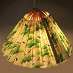 简单折扇做灯罩的方法 纸扇吊灯灯罩手工制作