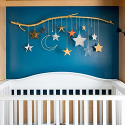 星星月亮风铃制作方法，装饰婴儿床超完美！