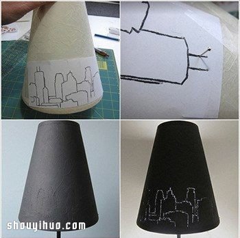 硬纸板DIY手工制作精美透光灯罩的方法教程