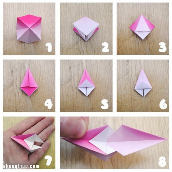 折纸菱形水晶挂饰 菱形风铃的折法图解教程