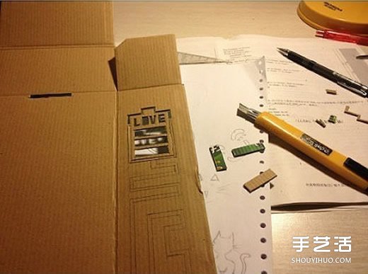 纸箱废物利用DIY灯罩 纸箱灯罩手工制作教程