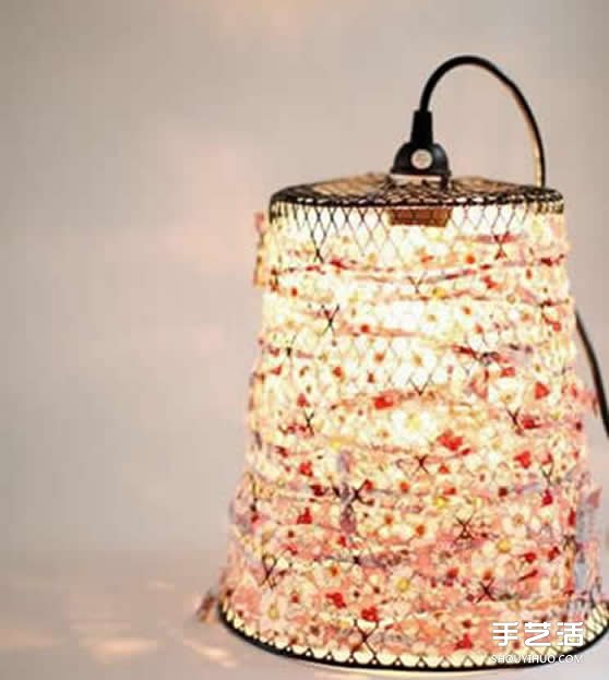 铁丝网垃圾桶废物利用DIY制作漂亮的灯罩
