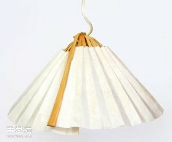 简单折扇做灯罩的方法 纸扇吊灯灯罩手工制作