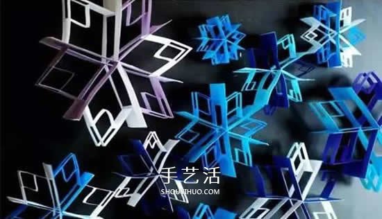 雪花风铃手工制作方法 卡纸做雪花风铃图解