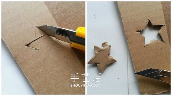 纸板手工制作梦幻灯罩灯饰的做法教程