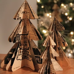 10个漂亮的手工圣诞树图片 都用纸制作而成