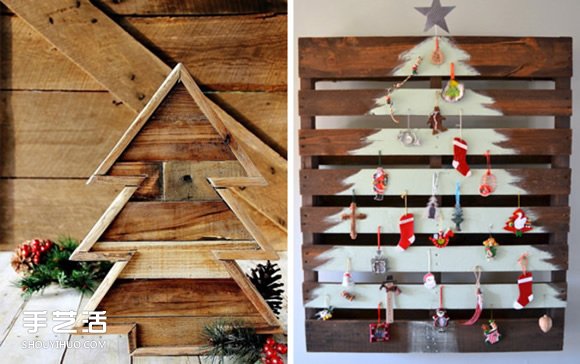 5种木头圣诞树制作图片 自制圣诞树用木头做