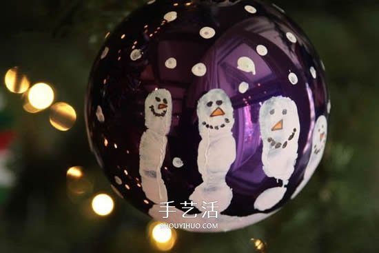 独一无二圣诞球做法 自制雪人圣诞球挂饰教程