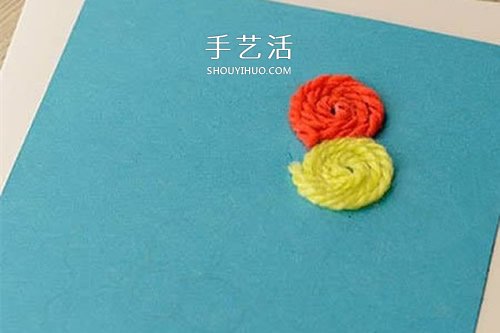 简易毛线小手工制作 自制可爱母亲节花朵贺卡