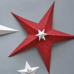 国庆节五角星手工制作 卡纸做立体五角星图解
