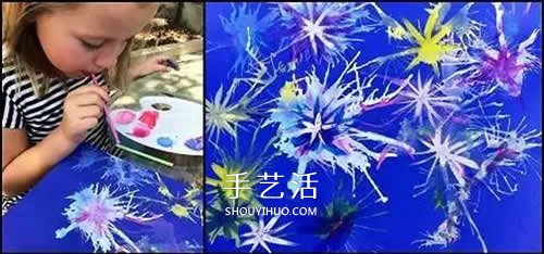 国庆节烟花手工制作 幼儿DIY绚丽烟花夜景