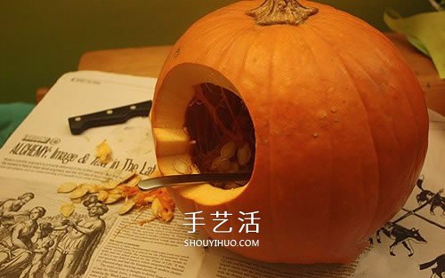 感恩节南瓜灯雕刻制作 多层万圣节南瓜灯DIY