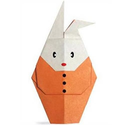 中秋节穿衣服的兔子折纸图解 步骤很简单！