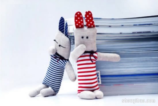 可爱的不织布兔子玩偶手工制作教程带纸样