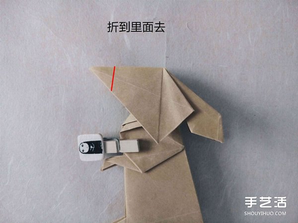 立体兔子的折法图解 复杂站立纸兔子折纸教程