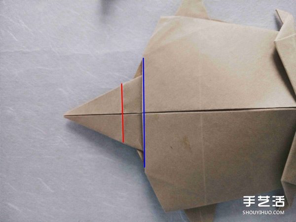 立体兔子的折法图解 复杂站立纸兔子折纸教程