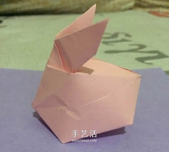 立体兔子的简单折法 儿童手工折纸兔子图解