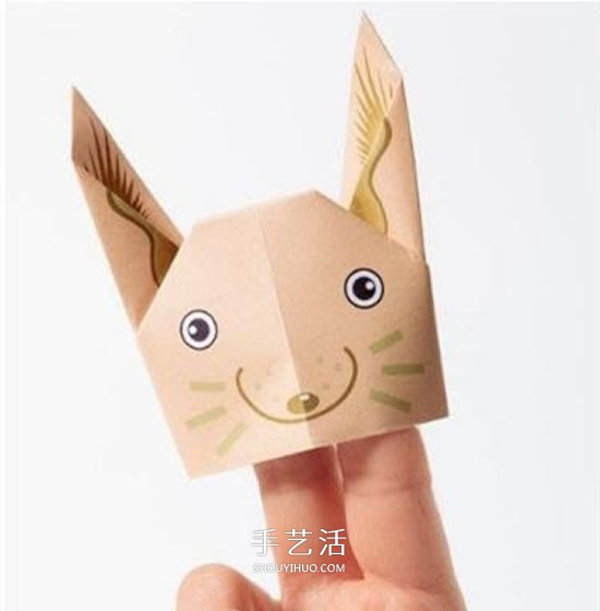 兔子手偶的折纸方法 简易手偶兔的折法图解