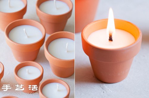 创意手工制作迷你盆栽蜡烛/烛台