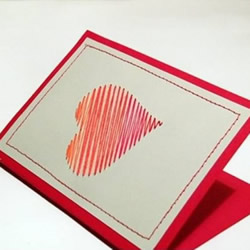 爱心卡片的制作方法 手工刺绣爱心卡片DIY制作