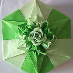 玫瑰百合礼品盒折纸 情人节完美包装盒的折法