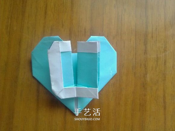 LOVE U字母心的折法 情人节表白爱心折纸图解