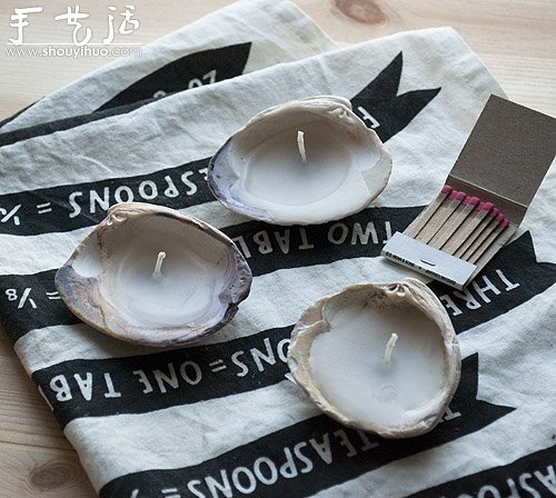 贝壳蜡烛的手工DIY方法