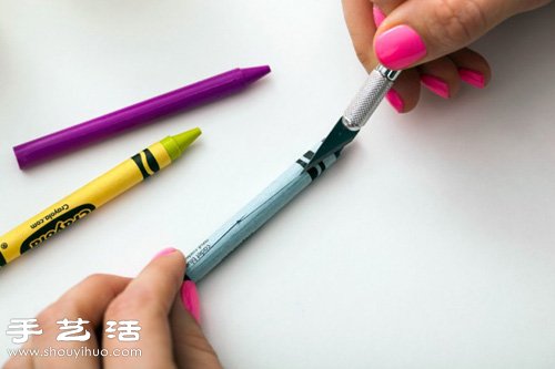 蜡笔+蜡 漂亮七彩蜡烛手工DIY教程