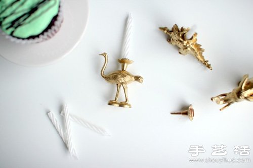 动物玩偶创意改造 DIY迷你动物蜡烛台