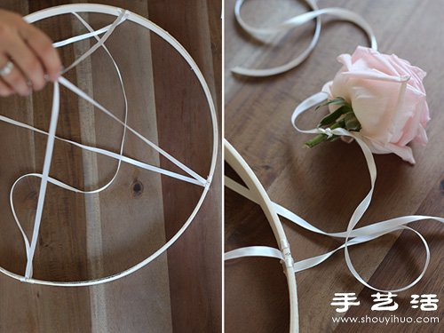 玫瑰花DIY制作漂亮的花环装饰品