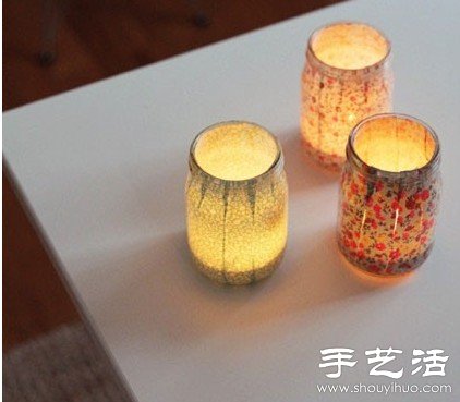 玻璃罐变废为宝手工制作浪漫日式蜡烛台