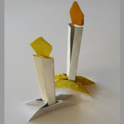折纸蜡烛的方法图解 手工纸蜡烛的折法教程