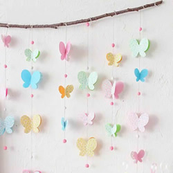 蝴蝶挂饰怎么做图解 彩纸手工制作蝴蝶装饰
