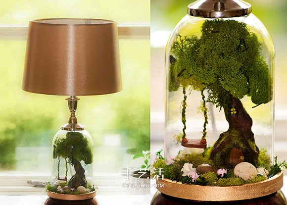 将灯具和童话场景结合！美丽玻璃罐台灯DIY