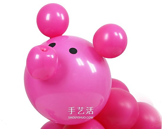 气球造型教程图解：一步步做出可爱小粉猪