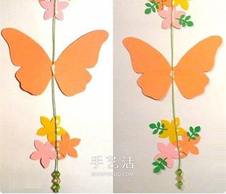 迎新年挂饰DIY 卡纸剪纸蝴蝶挂饰的方法图解