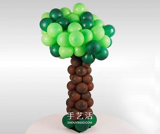 气球造型大树手工制作 植树节用气球做大树
