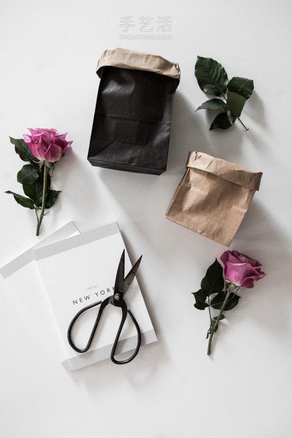 DIY纸袋花束的做法图片超简单