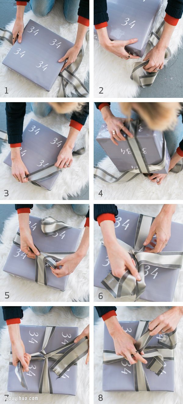 如何用丝带包装礼盒 包装丝带捆绑DIY图解