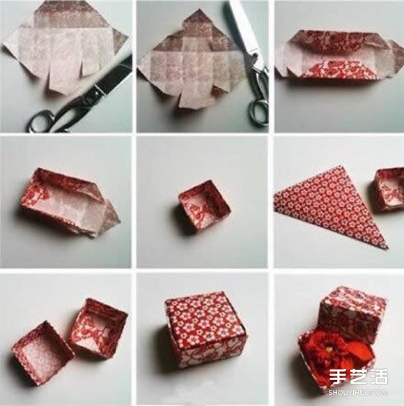 带盖子方形纸盒的折法 常见方形盒子折纸图解