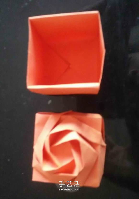 玫瑰纸盒的折法图解 情人节玫瑰礼品盒折纸