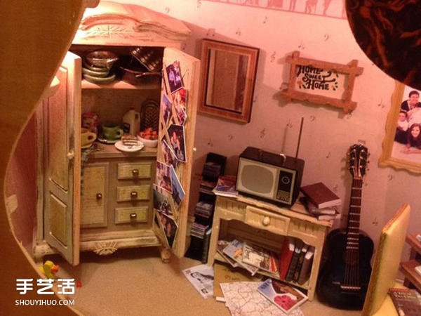 旧吉他改造娃娃屋 送给女儿的25岁生日礼物