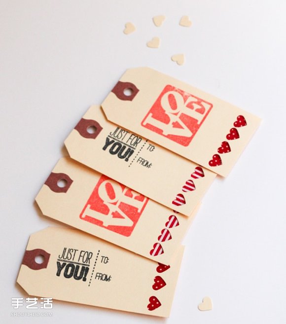 浪漫情人节信封和装饰标签DIY手工制作教程