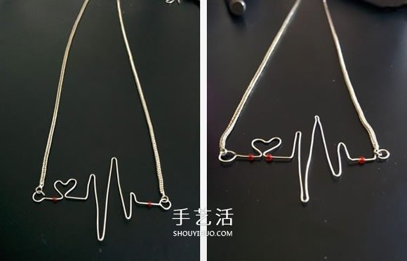 情人节心动项链DIY 金属丝制作爱心项链坠