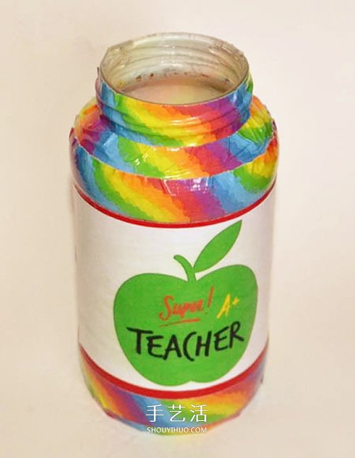 幼儿园教师节礼物DIY 用玻璃瓶制作美丽插花