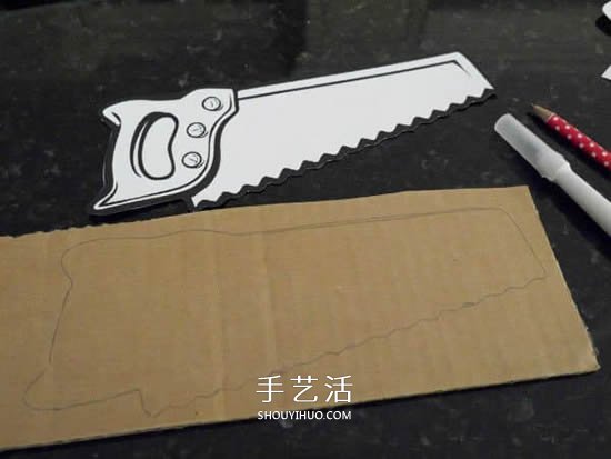 父亲节挂饰手工制作 用硬纸板做工具挂饰