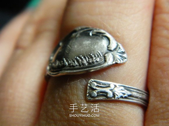 旧的银勺子改造首饰 DIY一枚复古戒指！
