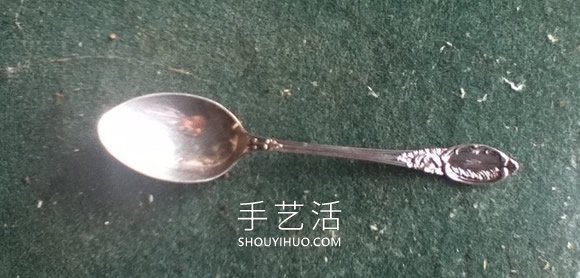 旧的银勺子改造首饰 DIY一枚复古戒指！